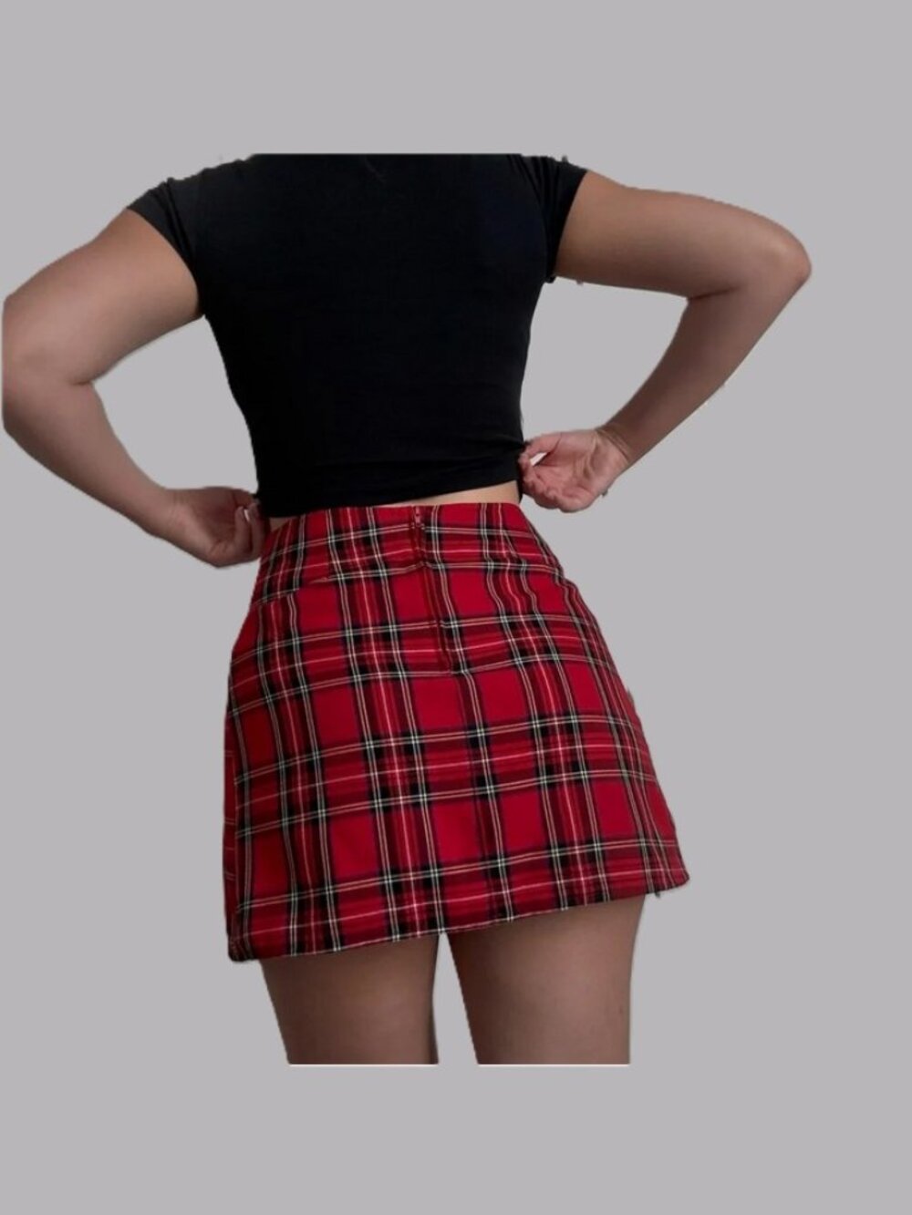 Eye Candy Red Plaid Mini Skirt - Picture 2 of 7